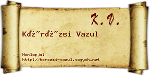 Körözsi Vazul névjegykártya